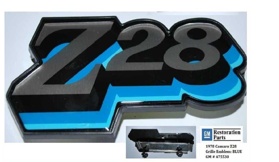 78 Camaro Z28 Grill Emblem: Blue